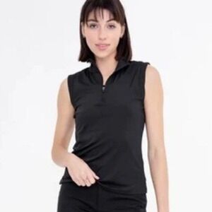 NEW Mono B Anthropologie Mock Neck Quarter Zip Golf‎ Top Medium